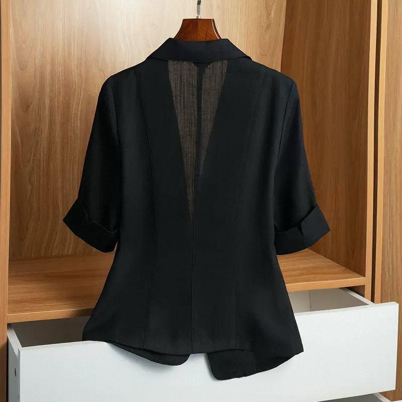 薄款小西装外套女2023夏季新款小个子休闲修身显瘦短袖西服上衣潮