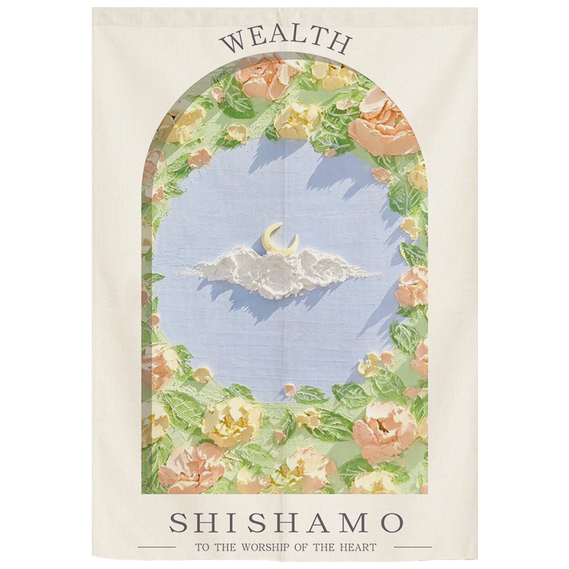 美式田园风家用网红布帘卧室门帘厨房卫生间遮挡装饰半帘隔断帘