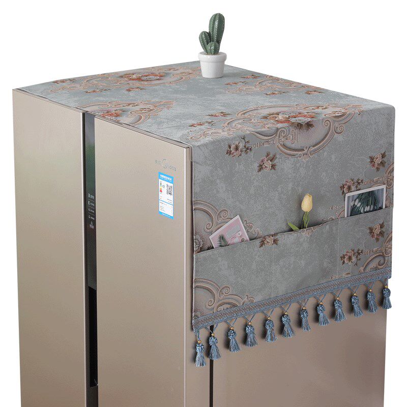 家用布艺冰箱盖布防尘罩对双开门单开门冰箱罩盖布巾欧式洗衣机罩