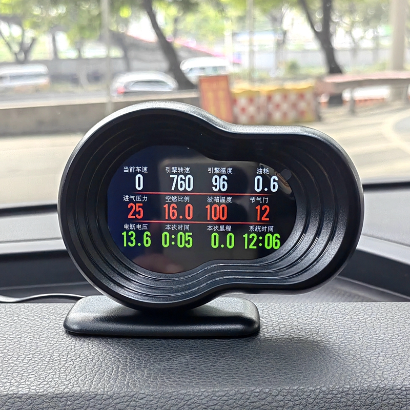 F9汽车智能OBD多功能显示器行车电脑油耗表故障码涡轮压力表改装