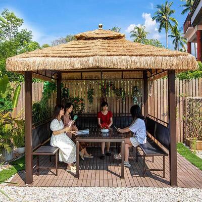 北灿户外凉亭庭院农家乐网红帐篷民宿景区商用遮阳毛茅草亭仿真稻