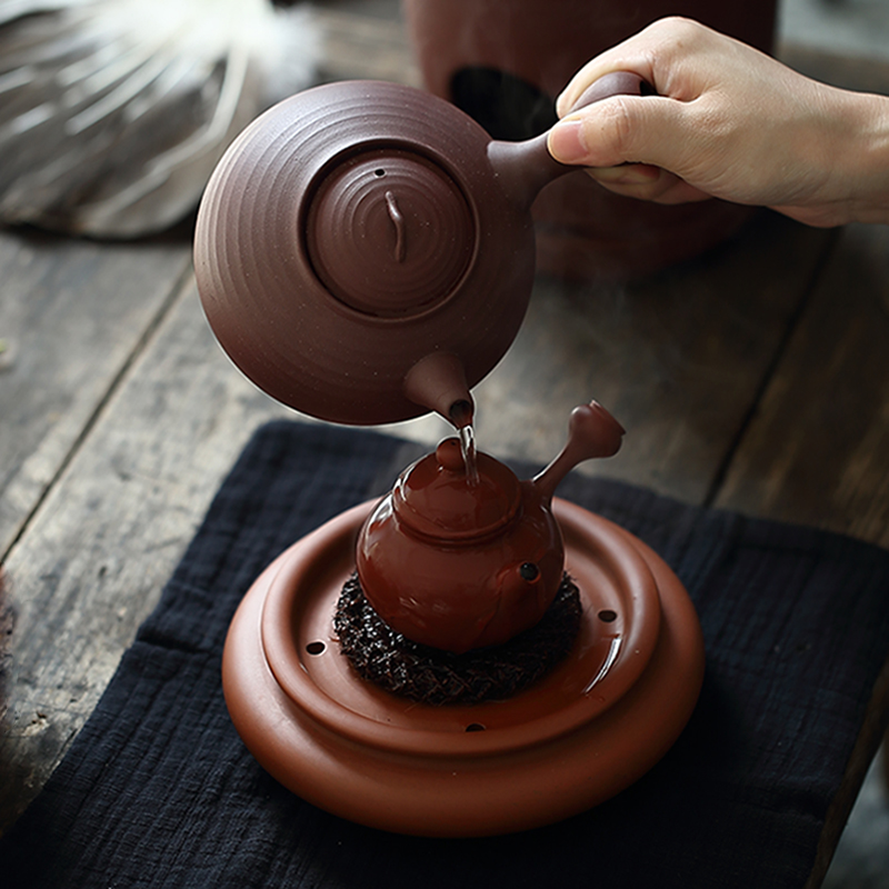 潮州手拉壶章思林纯手工功夫茶具朱泥侧把泡茶壶冲罐茶壶家用冲茶