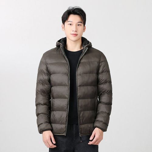 2024反季轻薄短款男士羽绒棉服时尚青春简约百搭休闲保暖连帽外套