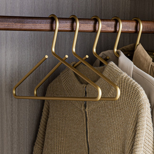 太空铝实心加粗衣架家用轻奢衣柜衣挂西装大衣衣服撑高端衣架子
