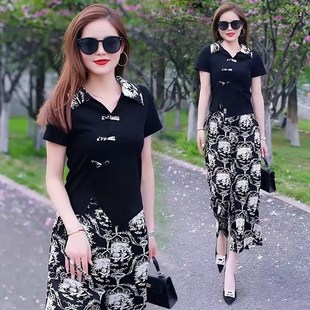 盘扣宽松阔腿裙裤 国风时尚 春夏新款 两件套ZC 下单立减50