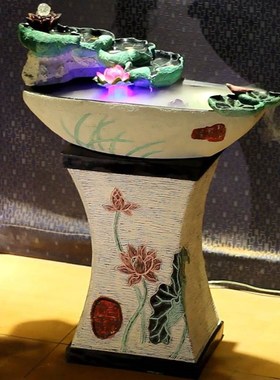 大型假山流水喷泉摆件客厅风水轮鱼缸创意加湿器开业招财落地水景