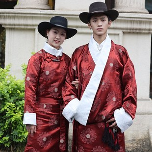 2022情侣藏装男装藏族结婚照服装藏服女装结婚服藏袍不丹服西藏服