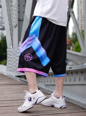 新款380斤胖子短裤男宽松运动速干篮球短裤加肥加大中裤六七分裤