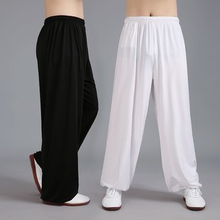大码 夏季 外穿休闲纯棉练功绵绸直筒裤 男女通用睡裤 中老年棉绸裤