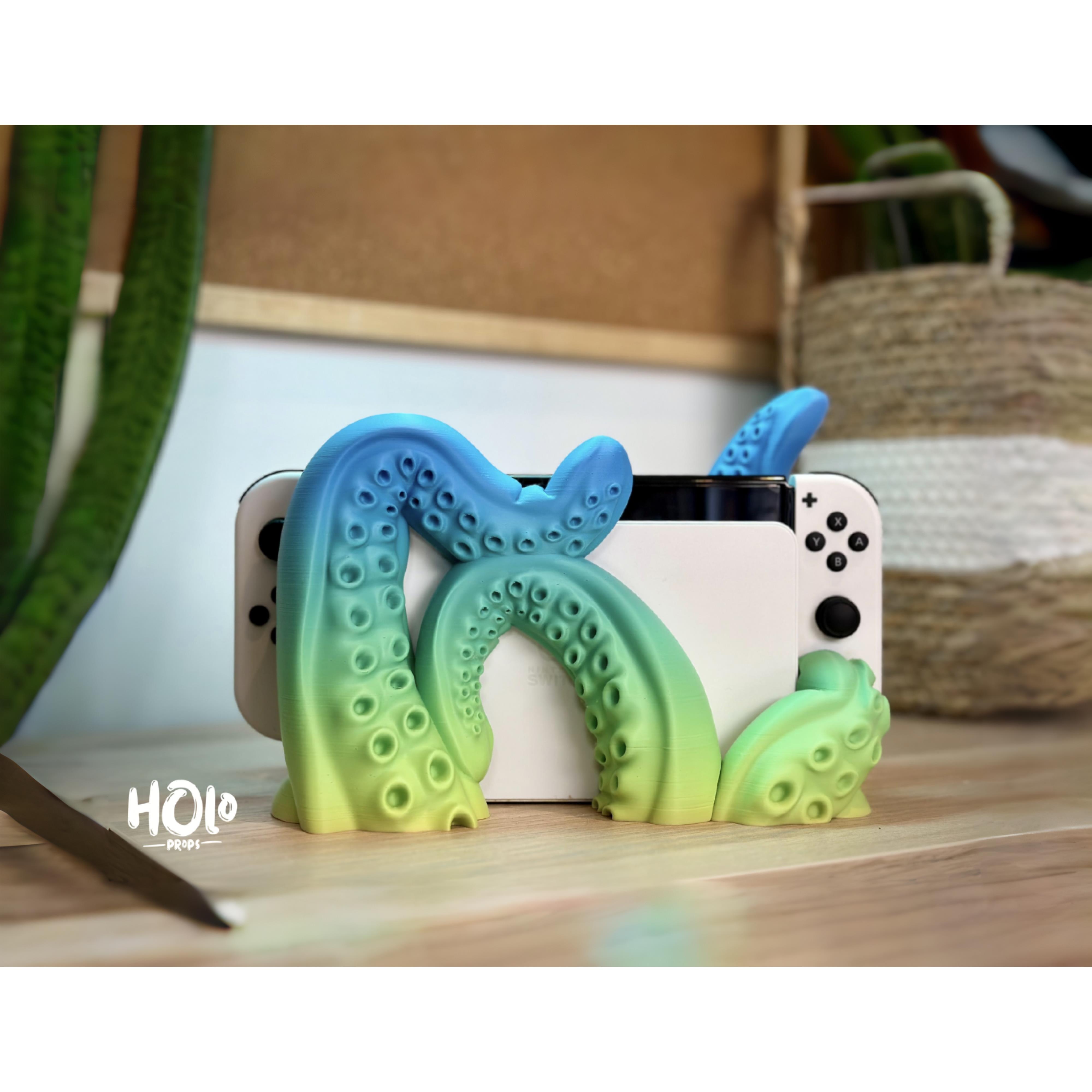 switch ns游戏机主机支架章鱼触手底座周边配件收纳创意装饰