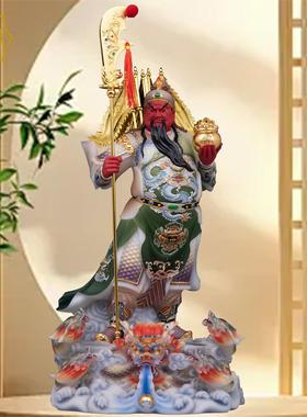 关公神像武财神关二爷像汉白玉店铺办公室招财礼品家用供奉摆件