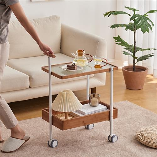 中古小推车移动小边几置物边柜推车架子分层零食茶几侧边柜小推车