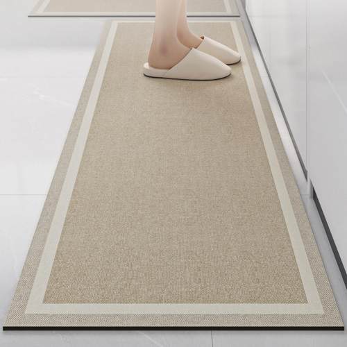 德国厨房地垫可擦免洗家用防滑脚垫简约现代硅藻泥吸水垫整铺地毯