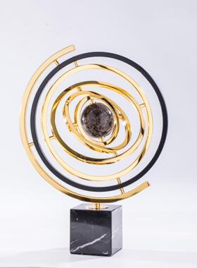 “旋转的世界”轻奢大理石家居环球客厅装饰柜高端现代办公装饰