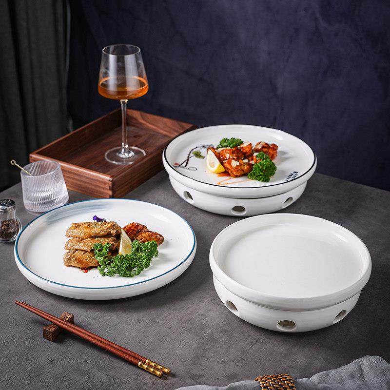 蜡烛加热瓷盘子明炉家用餐具炉陶瓷酒精干锅保温冬天加热盘子底座