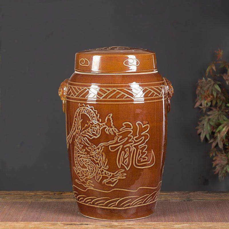 60厘米50cm特大号陶瓷龙凤骨灰坛子骨灰罐骨灰盅骨灰盒迁坟捡骨坛,商业/办公家具,骨灰盒,淘宝优惠券,粉丝福利购,淘宝优惠卷