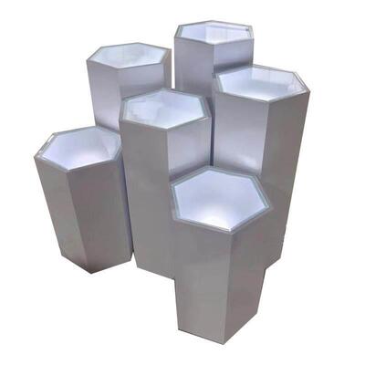 烤漆发光展示补光酒水奖牌摆台圆型方形六角异形圆柱体展示台地台