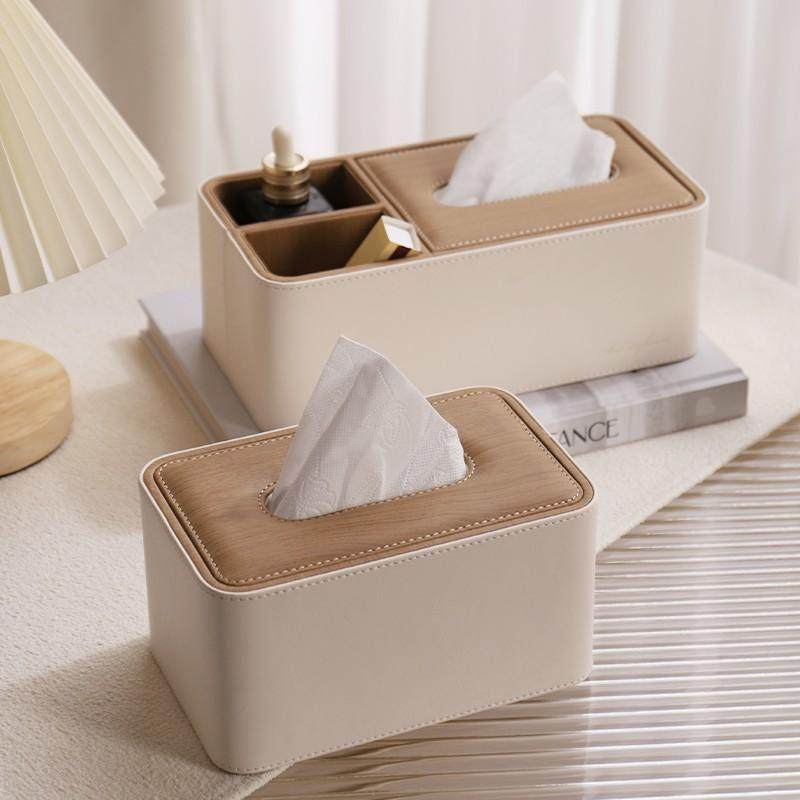 卧室奶油风纸巾盒高档轻奢木纹皮革客厅床头柜简约北欧抽纸收纳盒,收纳整理,纸巾盒,淘宝优惠券,粉丝福利购,淘宝优惠卷