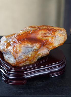 顶爷奇石原石靠山收藏戈壁石摆件