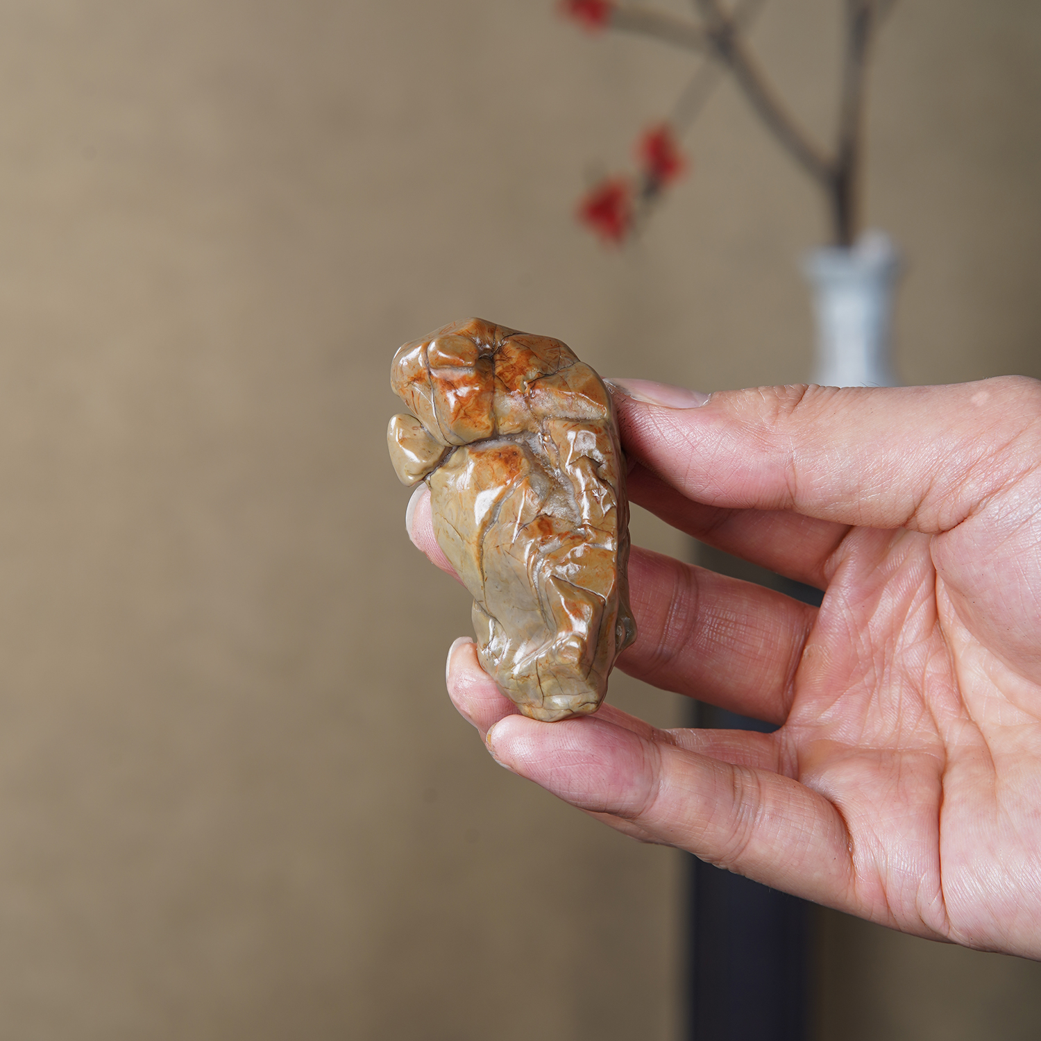 顶爷天然原石奇石【虎符】戈壁石沙漠漆收藏镇宅靠山观赏把玩摆件