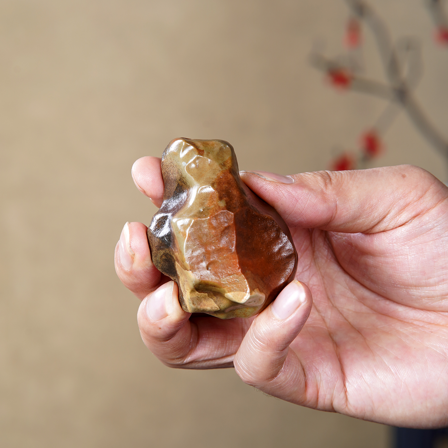 顶爷天然原石奇石【小神龟】戈壁石沙漠漆收藏镇宅观赏把玩摆件