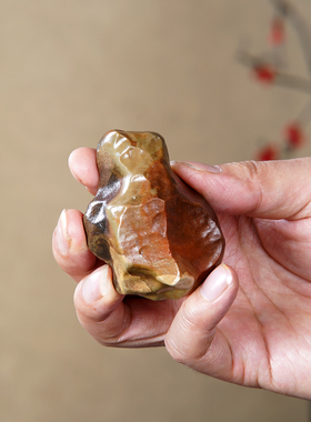 顶爷奇石原石靠山收藏戈壁石摆件