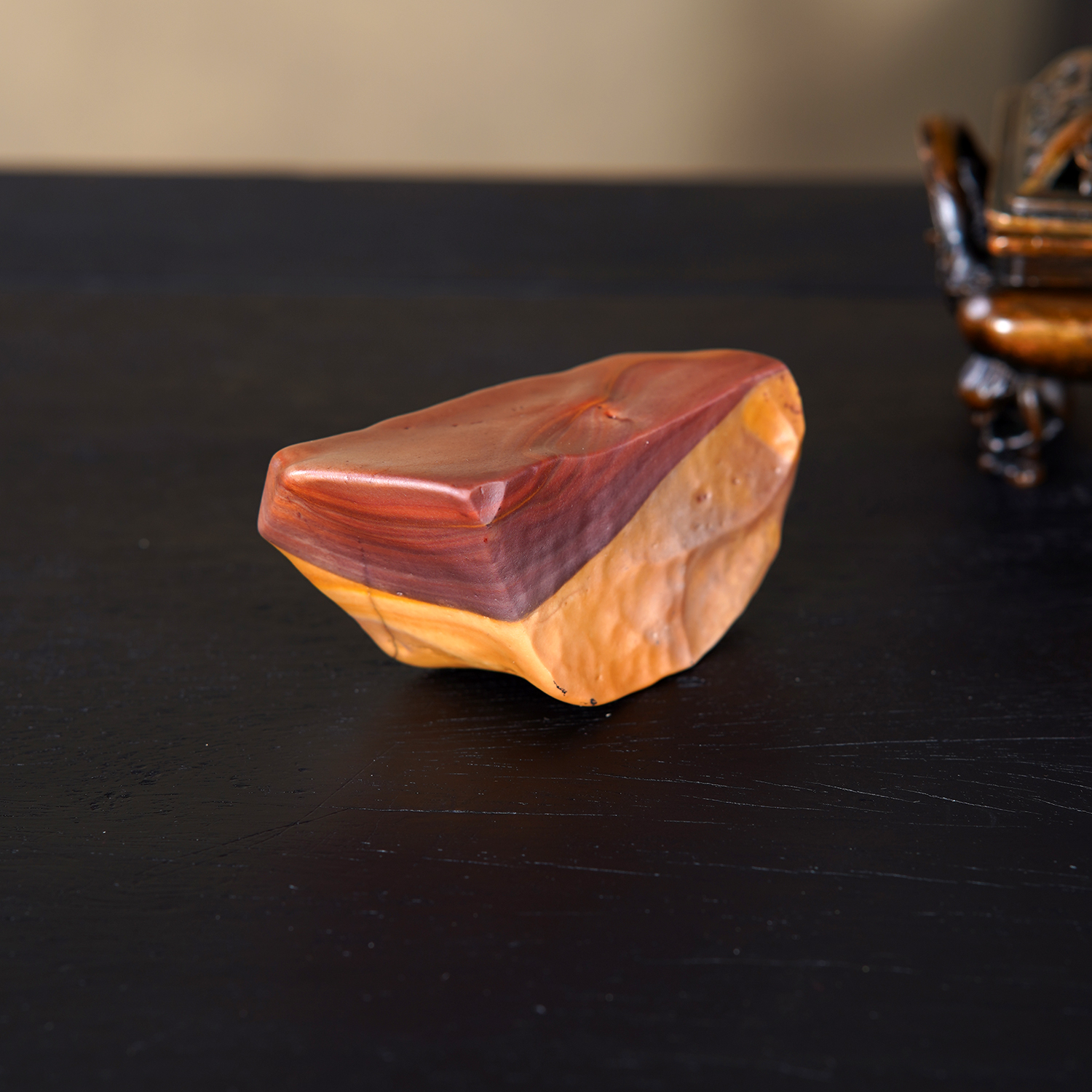 顶爷天然原石奇石【戈壁石沙漠漆】收藏镇宅靠山观赏修心把玩摆件