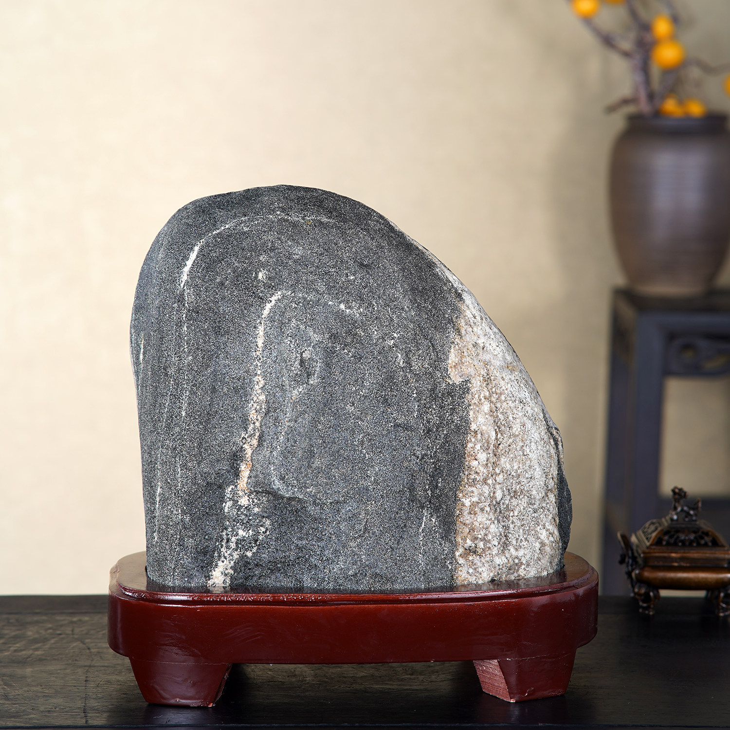 顶爷奇石原石靠山石把玩收藏摆件