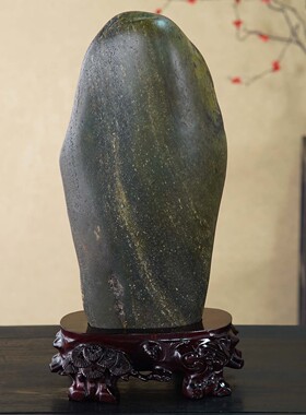 顶爷天然原石奇石【青峦抱璞】和田玉籽料收藏装饰摆件镇宅靠山石
