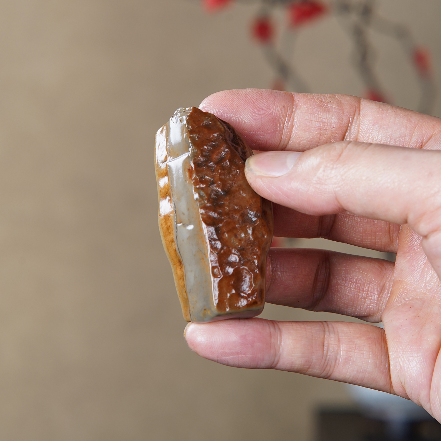 顶爷天然原石奇石【戈壁石沙漠漆】收藏镇宅靠山观赏修心把玩摆件