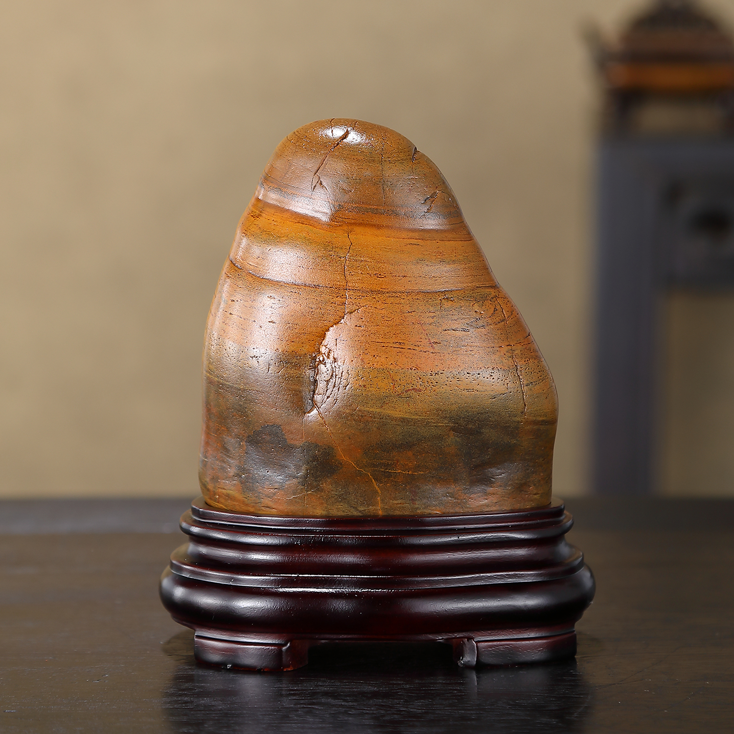 顶爷天然原石奇石 【佛光初现大化石】招财收藏摆件 镇宅靠山石