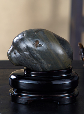 顶爷奇石原石靠山收藏水冲石摆件