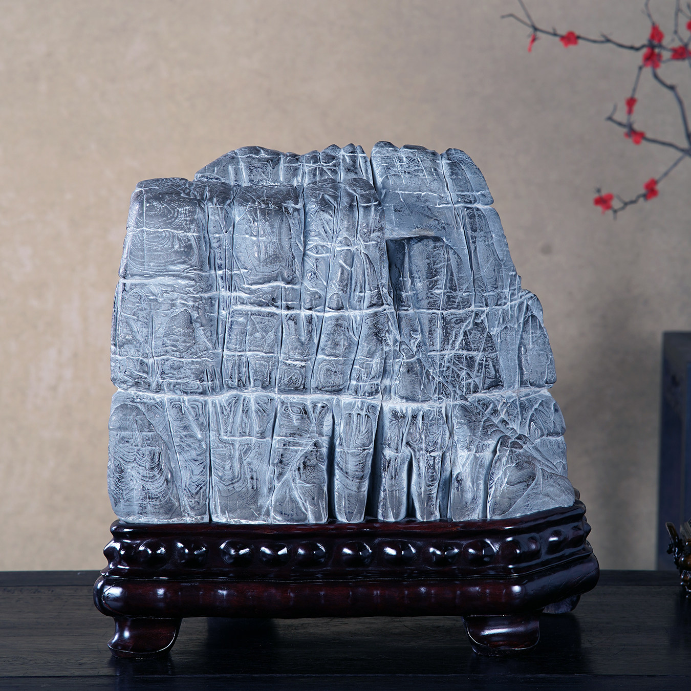 顶爷天然原石奇石【山河钟纹】钟鼎纹石 收藏摆件观赏镇宅靠山石