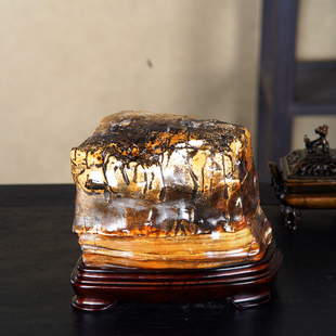 顶爷天然原石奇石【金墨岁华】广西大化石收藏观赏镇宅靠山石摆件