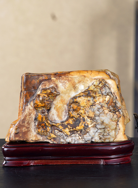 顶爷奇石原石靠山收藏大化石摆件