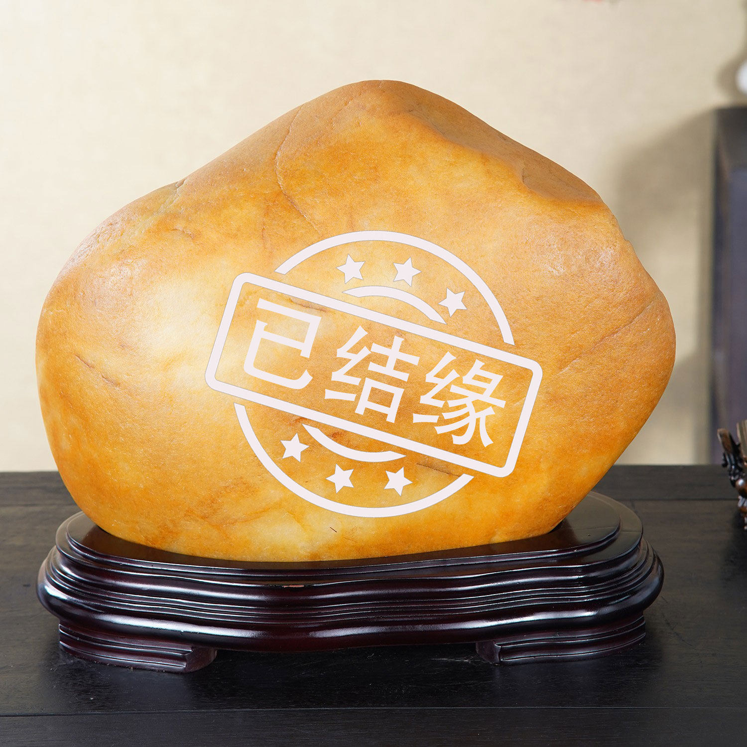 顶爷天然原石奇石【金峦静峰】黄蜡石摆件镇宅把玩金色山形靠山石