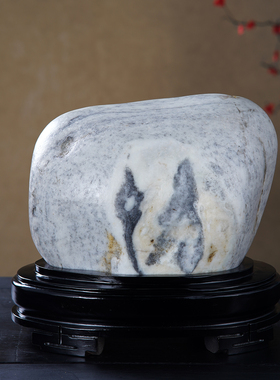 顶爷奇石原石青花和田玉籽料摆件