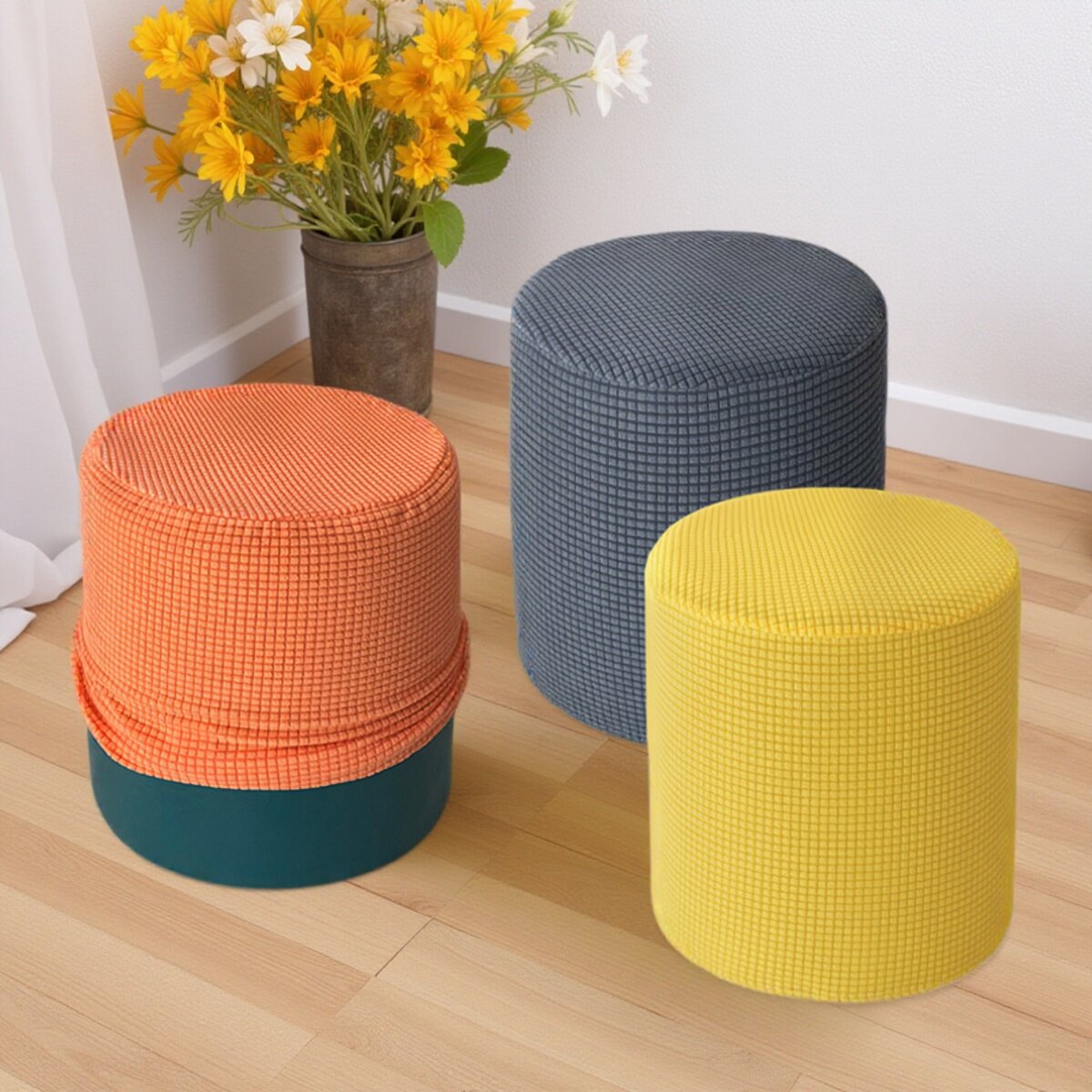 阳和楼新款弹力布艺全包圆墩子套罩防尘罩全包弹力布加厚坐墩套,居家布艺,沙发套,淘宝优惠券,粉丝福利购,淘宝优惠卷