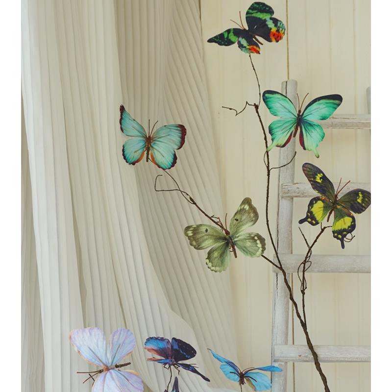 假花装饰彷真枯枝蝴蝶干 干燥树枝插摆创意橱窗摆设家居花艺摄影