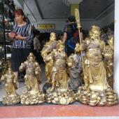 精工纯铜大号托宝铜像武财神爷聚宝盆铜元 宝关公铜器桌面摆件