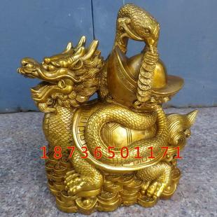 纯铜玄武四大神兽铜蛇盘龙龟生肖蛇元宝招财镇宅家居铜器桌面摆件