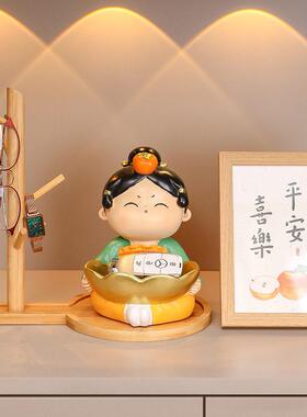 古风唐仕女入户玄关进门口鞋柜放钥匙收纳摆件客厅创意家居装饰品