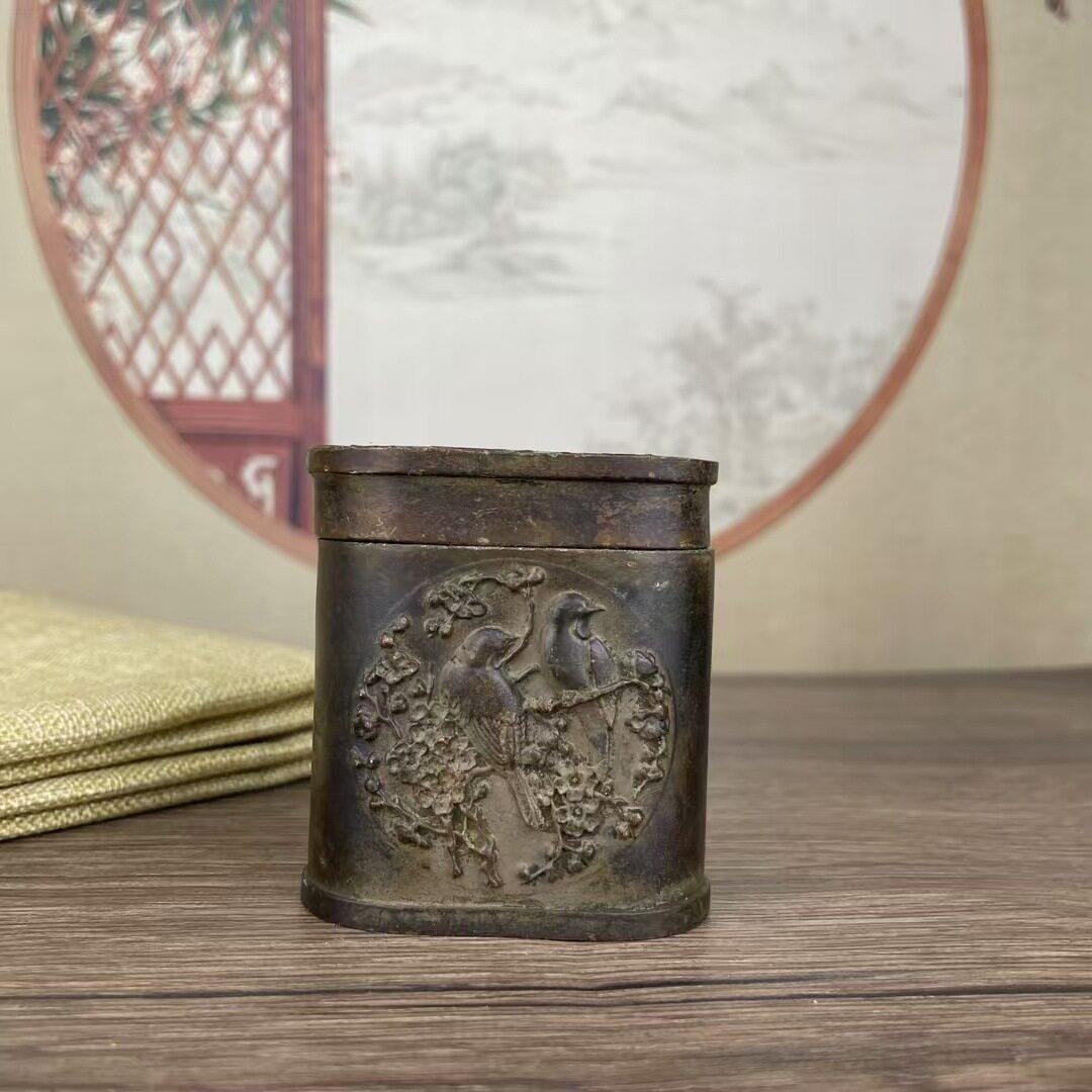 古玩杂项老烟丝盒摆件雕刻人物烟具烟盒烟膏盒民俗收藏品老物件