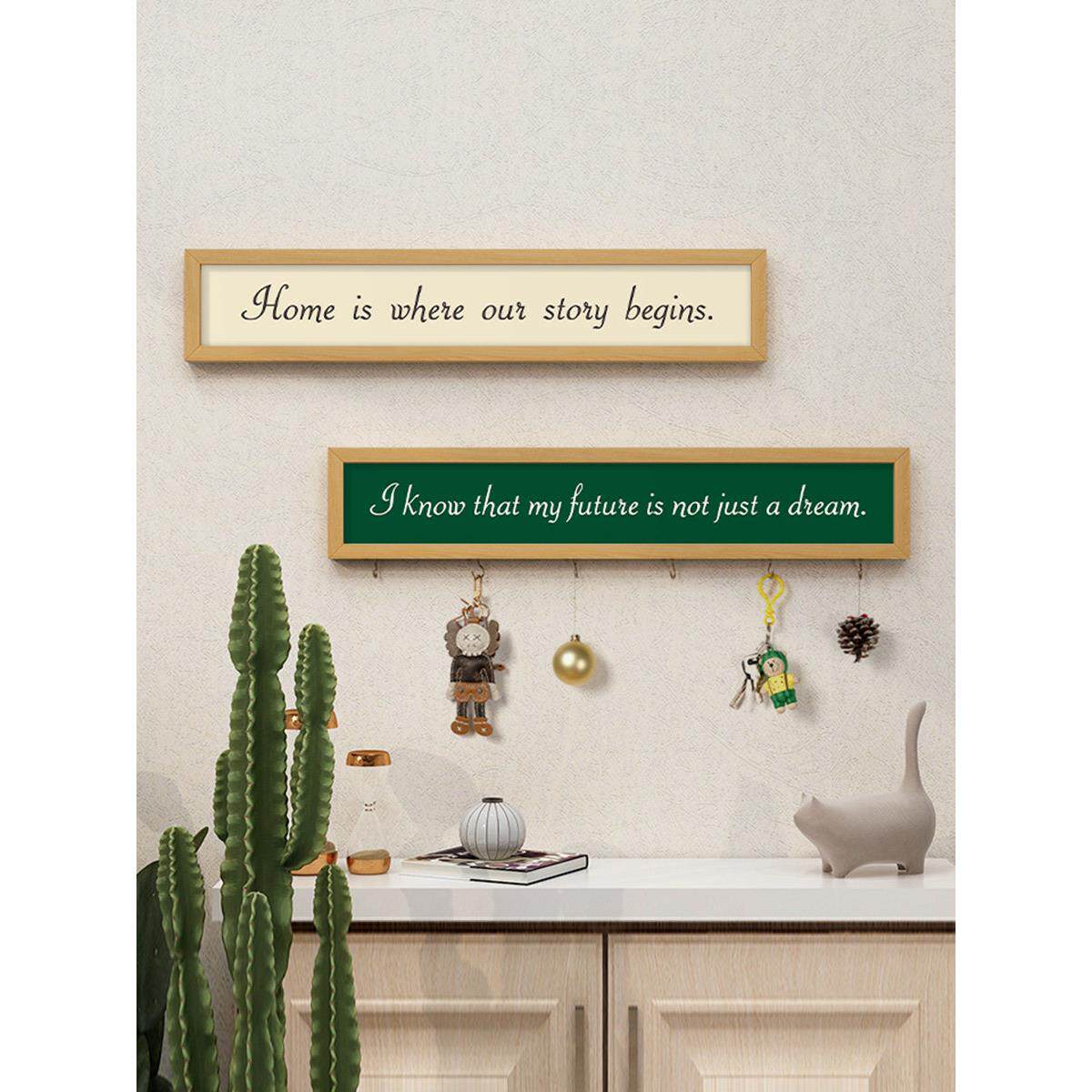 七北北欧入口鞋柜储物挂画小尺寸装饰画客厅英文字母背景墙壁画