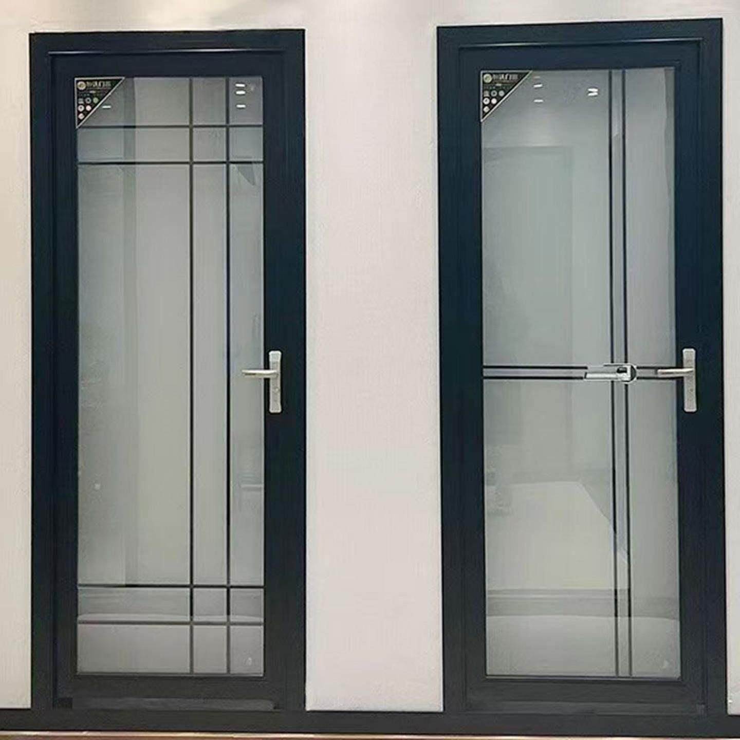 1.0厚钛镁铝合金化妆室门厕所门平开 式双层钢化玻璃浴室门洗手间