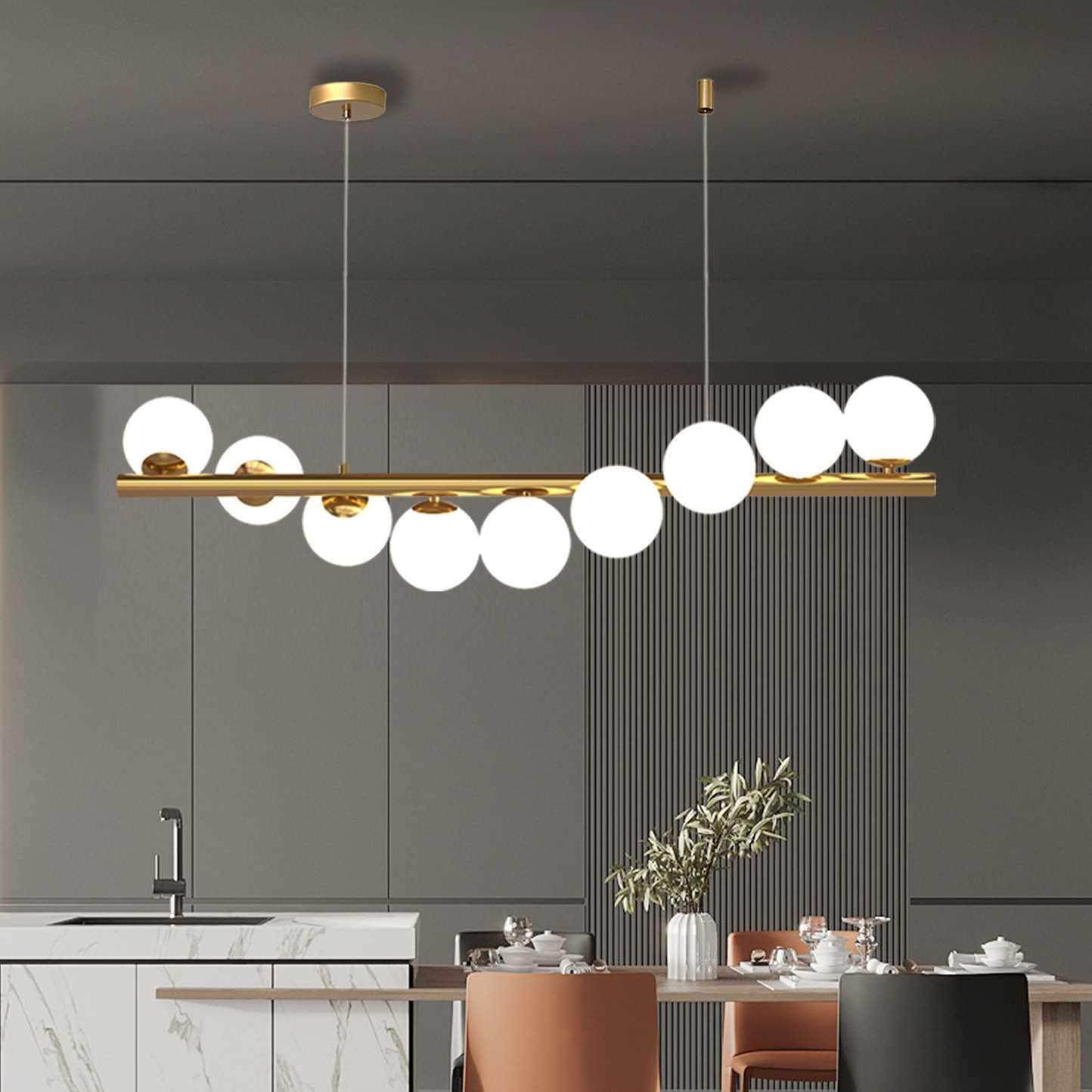 现代极简餐厅吊灯北欧分子灯创意设计螺旋玻璃球魔豆长条吧台灯具,基础建材,装饰盖,淘宝优惠券,粉丝福利购,淘宝优惠卷