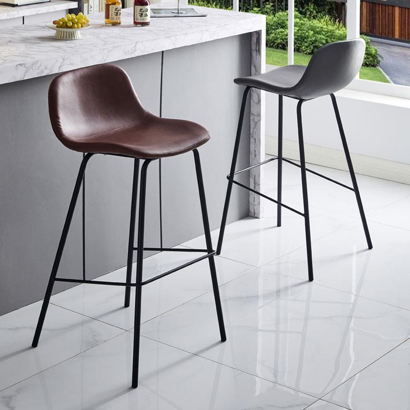 吧台椅高脚椅现代简约吧椅意式家用吧凳靠背椅子高脚凳极简吧台凳