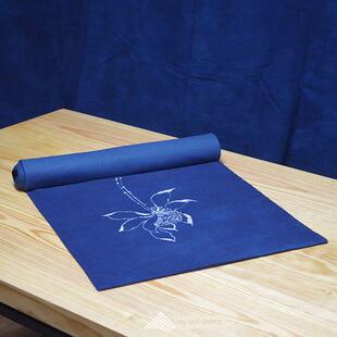 吾土吾生推荐［清莲］手工枫香染荷花植物蓝染茶席香席杯垫壶垫