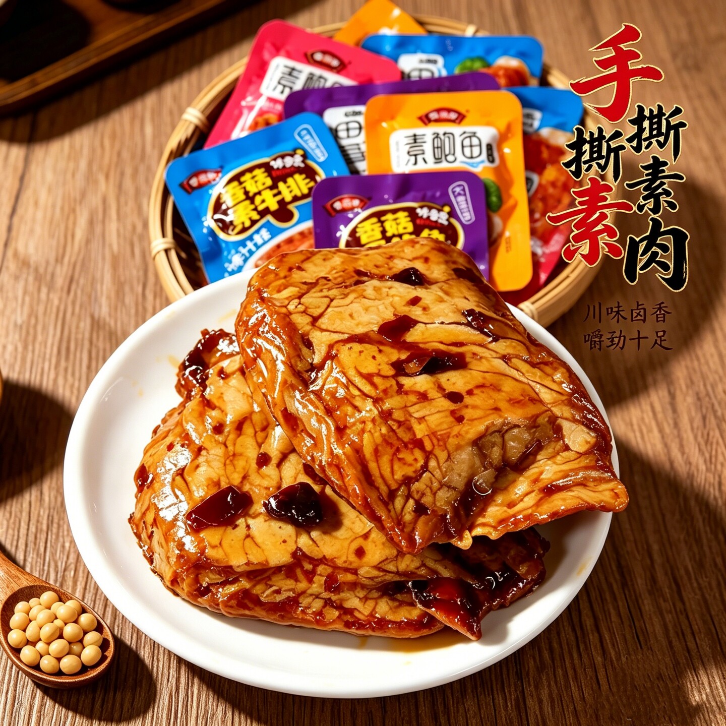 蜀食坊香辣手撕素肉豆腐干500g