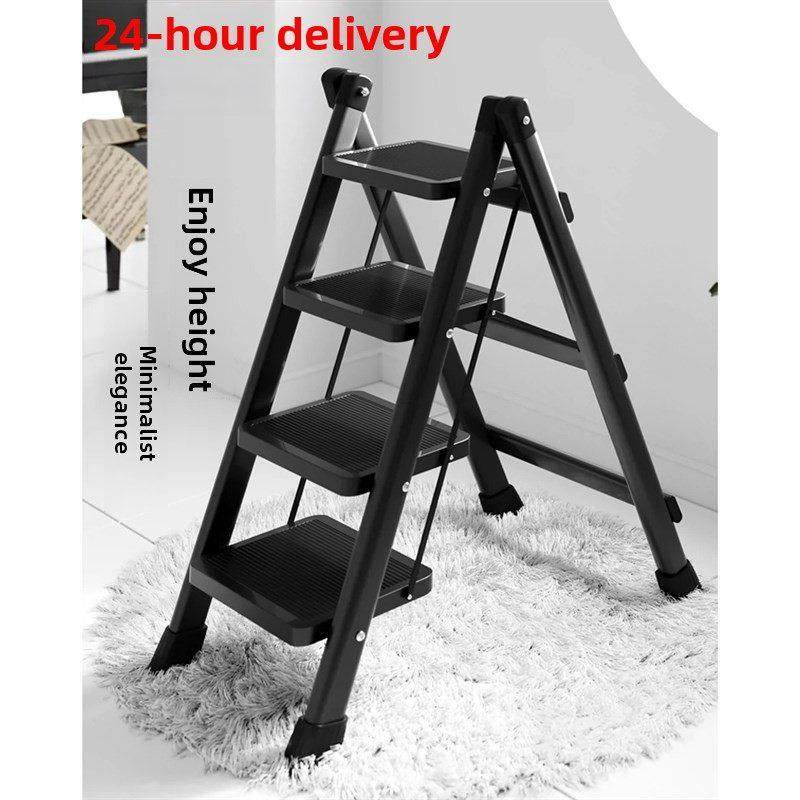 家用梯子折叠梯伸缩2步小型轻便置物架矮梯加厚V两步梯楼梯乔迁